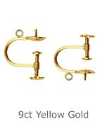 9CT YELLOW GOLD EAR SCREW WITH 4.00MM CUP, PEG AND LOOP