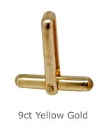 9CT YELLOW GOLD ROUNDED CUFFLINK SWIVEL, ASSEMBLED 16.57x16.22x3MM