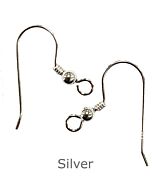 SILVER EARRING FISH HOOK WIRE WITH 3.00MM BEAD AND SPRING