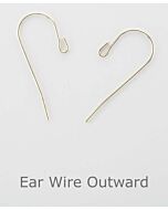 SILVER EARRING SAFETY HOOK OPEN FRENCH WIRE WITH OUTWARD TURNED LOOP