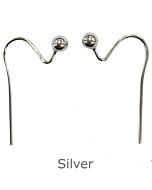 SILVER EARRING SAFETY HOOK OPEN WIRE WITH 3.00MM BEAD
