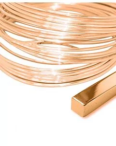 18ct Red Gold Square Wire | SMO Gold Bullion Wire Jewellery