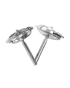 18CT WHITE GOLD ALPHA EARRING BACK FITTINGS 8.3MM NOTCHED EDGE