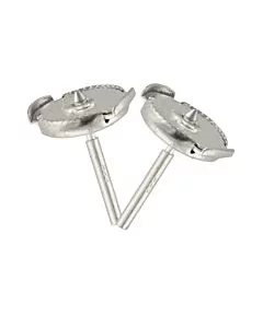 18CT WHITE GOLD ALPHA EARRING BACK FITTINGS 8.3MM SMOOTH EDGE