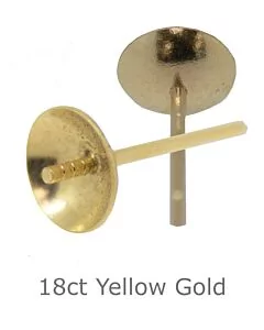 18CT YELLOW GOLD EARRING CUP PEG POST