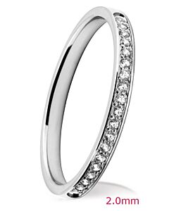 2.0mm Court Wedding Ring - Brilliant Cut Grain Diamonds | 750B02 750B01 750B00