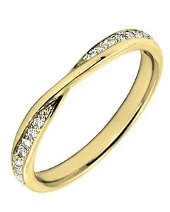 2mm Twist Shaped Wedding Ring - 0.17ct Diamond Grain Set | W289