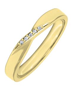 3.5mm Shaped Wedding Ring - 0.025ct, 5 Diamond stones | W634