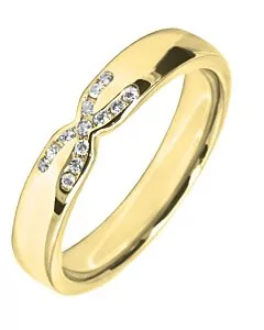3.75mm Shaped Wedding Ring - 0.12ct Diamond | W583
