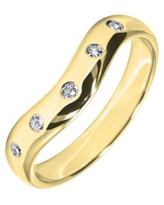 3mm Curved Shaped Wedding Ring - 0.10ct Diamond | W275