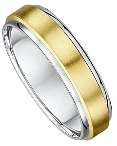 6mm Two Tone Gold Wedding Ring | 576A01