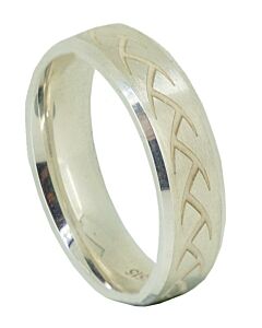 6mm Wedding Ring W7515 | Gents Pattern - Laser Engraving Wedding Ring