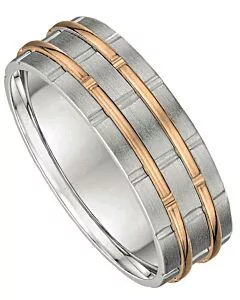 7mm Two Tone Gold Wedding Ring | 660A00G