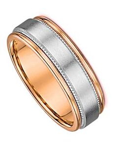 7mm Two Tone Gold Wedding Ring | 818A00