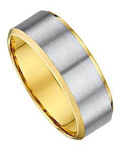 7mm Two Tone Gold Wedding Ring | 857A04
