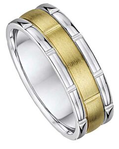 7mm Two Tone Gold Wedding Ring |416A06G  1599