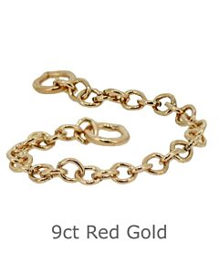 9CT RED GOLD BRACELET SAFETY CHAIN