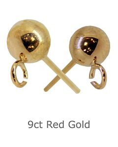 9CT RED GOLD FILLED BALL STUD EARRING WITH OPEN RING