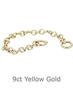 9CT YELLOW GOLD BRACELET SAFETY CHAIN
