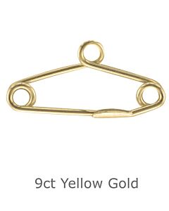 9ct YELLOW GOLD BROOCH SAFETY PIN COAT HANGER BROOCH FITTING