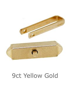 9CT YELLOW GOLD CUFFLINK SWIVEL SQUARE, UNASSEMBLED 16.54x17x3MM