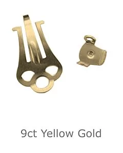 9CT YELLOW GOLD EAR CLIP TWO PART STAMPED