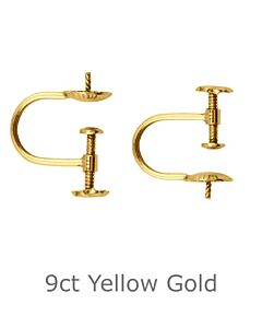 9CT YELLOW GOLD EAR SCREW 4.00MM CUP AND PEG