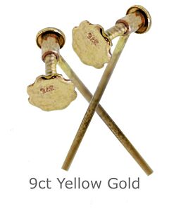 9ct YELLOW GOLD EARRING SCREW STRAIGHT 