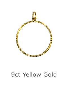9ct Yellow Gold Full Sovereign Diamond Cut Pendant Mount