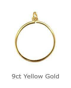 9ct Yellow Gold Half sovereign plain, highly polished pendant mount