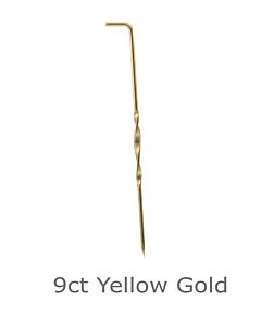 9ct YELLOW GOLD STICK PIN 55mm