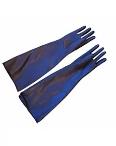 Black Rubber Gloves Gauntlets 10-24