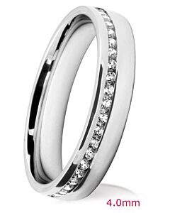 Channel Set Diamond Wedding Ring: 4mm Court Brilliant Cut Offset Channel | 751B05 751B04 751B03