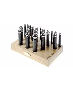 PEPETOOLS SET OF 24 DOMING PUNCHES ON A WOODEN STAND