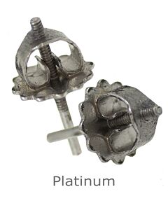 PLATINUM THREADED EARRING POST AND SCROLL