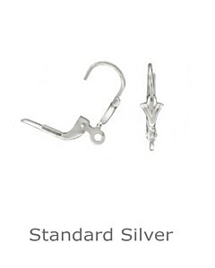 SILVER CONTINENTAL EARRING FITTING CREST AND RING WITH LEVER ARM ACTION
