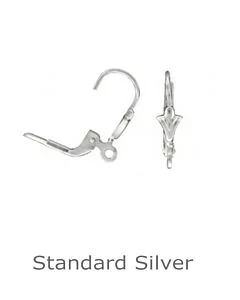 SILVER CONTINENTAL EARRING FITTING CREST AND RING WITH LEVER ARM ACTION