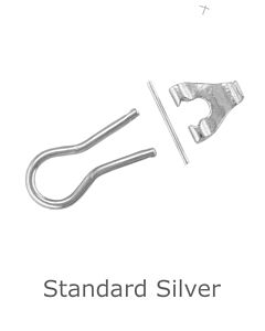 SILVER EAR FITTING LARGE OMEGA CLIP