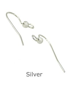 SILVER EARRING FISH HOOK WIRE WITH 3.00MM STARDUST BEAD AND SPRING