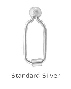 SILVER FIGURE OF 8 FITTING SAFETY CATCH 3.95 X 9.90MM