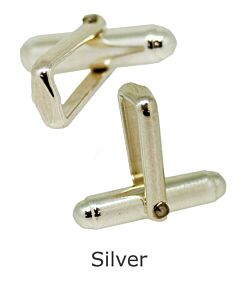 SILVER ROUNDED CUFFLINK SWIVEL, ASSEMBLED 15.45x18.36x4.2MM