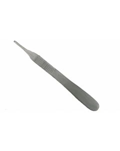 Stainless steel scalpel handle.