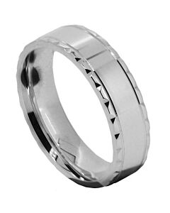 Wedding Ring Diamond CUT 11 STEPPED KNOTCHED EDGES POLISH FINISH