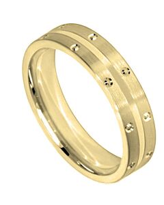 Wedding Ring Diamond CUT 14 SHALLOW TRAMLINE CENTRE DIA/CUT CIRCLED EDGE MATT FINISH