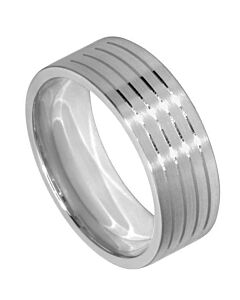 Wedding Ring Diamond CUT 18 -  4 X SHALLOW CUT TRAMLINES MATT FINISH