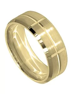 Wedding Ring Diamond CUT 20 U CUT CENTRE-HORIZONTAL SPACED U CUTS AROUND-BEVEL