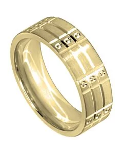 Wedding Ring Diamond CUT 26 V GROOVE CUTS WITH CIRCLE CUT PATTERN MATT FINISH