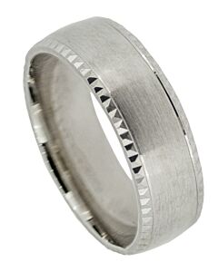 Wedding Ring Diamond CUT 45 D/C PATTERNED EDGES MATT FINISH