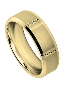 Wedding Ring Diamond CUT 59 PERIODIC FLAT & CIRCLE PATTERN AROUND RING BEVEL EDGE