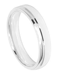 Wedding Ring Diamond CUT 8 OFF SET U GROOVE POLISH FINISH